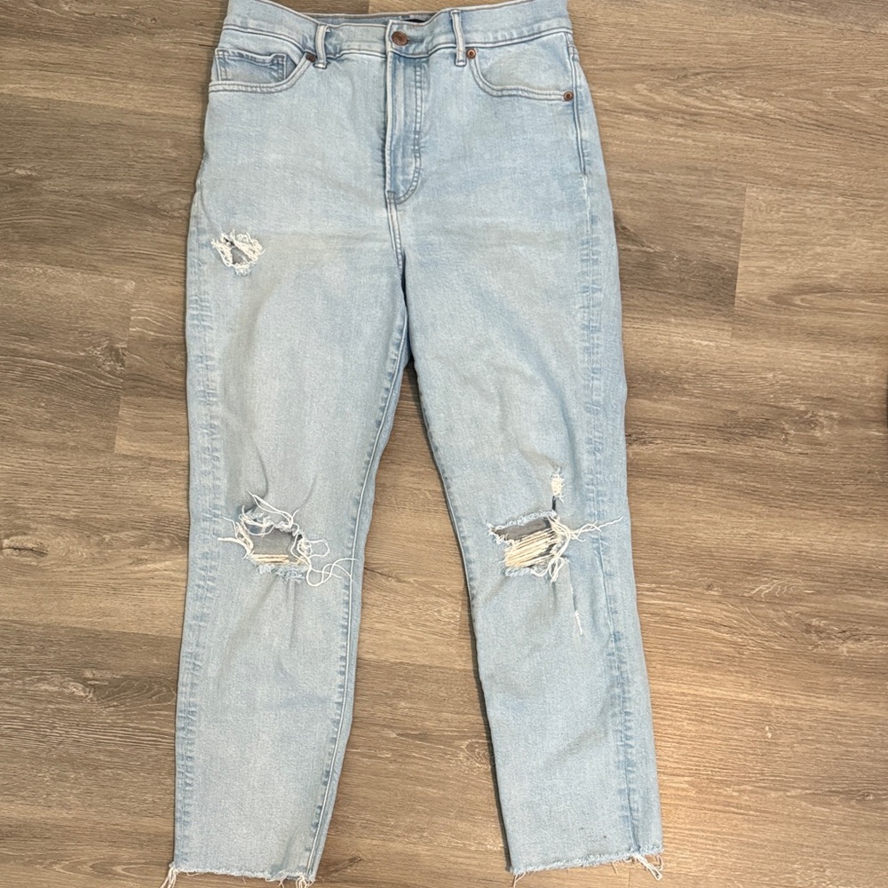 Express high waisted Light Blue Distressed Women's Jeans